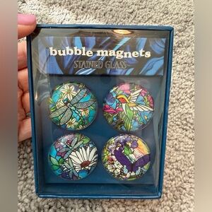 Bubble Magnets Stained Glass Set - Floral & Nature Designs NIB